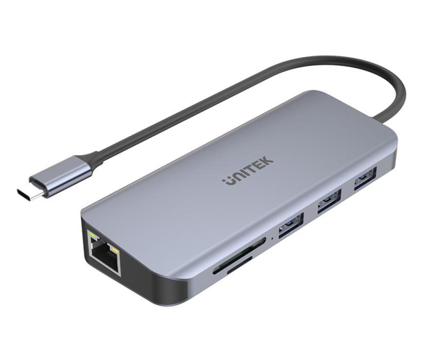 UNITEK USB-C - 3x USB 3.1, HDMI, RJ-45, SD, PD100W D1026B - 587851 - zdjęcie